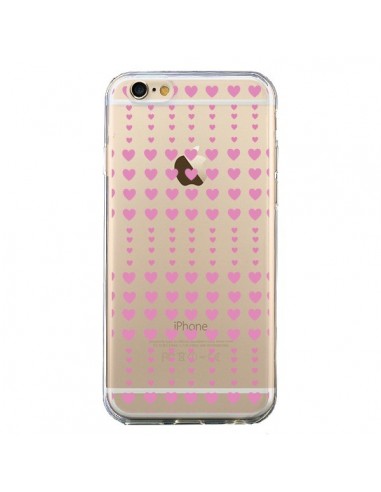 Coque iPhone 6 et 6S Coeurs Heart Love Amour Rose Transparente - Petit Griffin