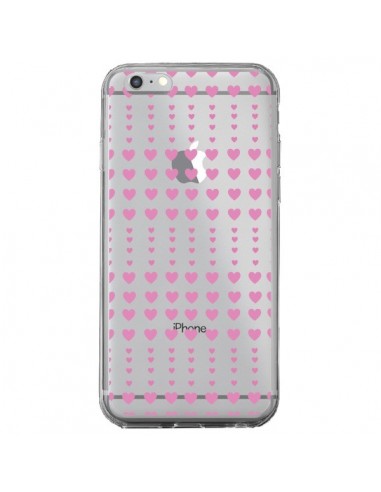 Coque iPhone 6 Plus et 6S Plus Coeurs Heart Love Amour Rose Transparente - Petit Griffin