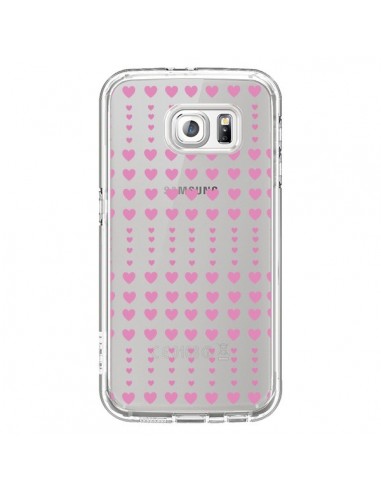 Coque Coeurs Heart Love Amour Rose Transparente pour Samsung Galaxy S6 - Petit Griffin
