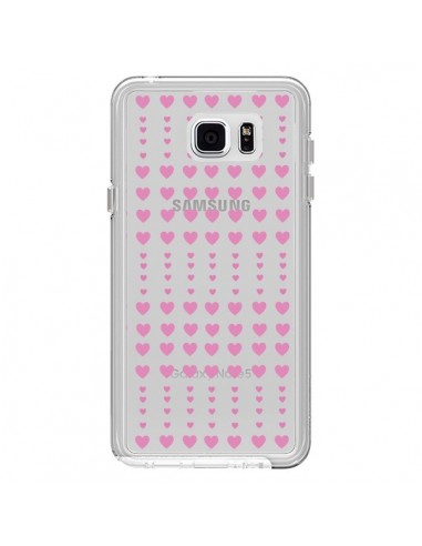 Coque Coeurs Heart Love Amour Rose Transparente pour Samsung Galaxy Note 5 - Petit Griffin