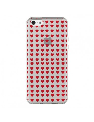 Coque iPhone 5C Coeurs Heart Love Amour Red Transparente - Petit Griffin