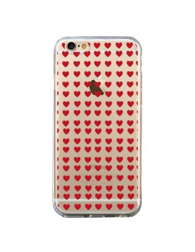Coque iPhone 6 et 6S Coeurs Heart Love Amour Red Transparente - Petit Griffin