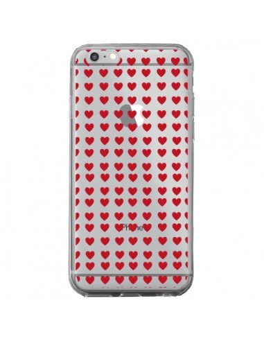 Coque iPhone 6 Plus et 6S Plus Coeurs Heart Love Amour Red Transparente - Petit Griffin