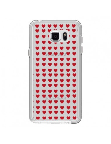 Coque Coeurs Heart Love Amour Red Transparente pour Samsung Galaxy Note 5 - Petit Griffin