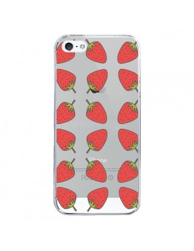 Coque iPhone 5/5S et SE Fraise Fruit Strawberry Transparente - Petit Griffin