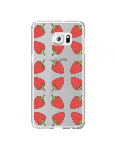 Coque Fraise Fruit Strawberry Transparente pour Samsung Galaxy S6 Edge Plus - Petit Griffin