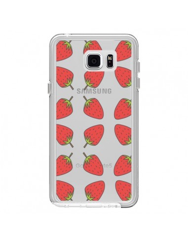 Coque Fraise Fruit Strawberry Transparente pour Samsung Galaxy Note 5 - Petit Griffin
