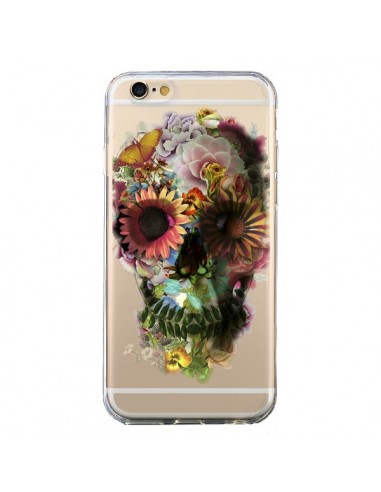 Coque iPhone 6 et 6S Skull Flower Tête de Mort Transparente - Ali Gulec