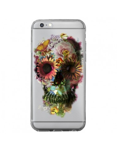 Coque iPhone 6 Plus et 6S Plus Skull Flower Tête de Mort Transparente - Ali Gulec