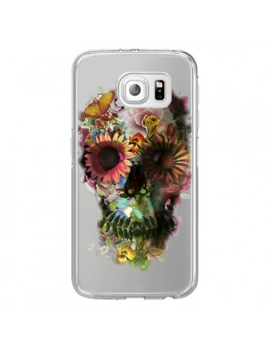 Coque Skull Flower Tête de Mort Transparente pour Samsung Galaxy S6 Edge - Ali Gulec