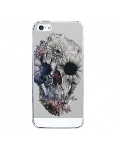 Coque iPhone 5/5S et SE Floral Skull Tête de Mort Transparente - Ali Gulec