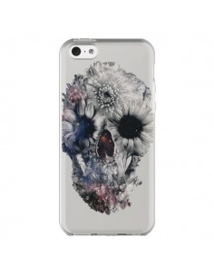 Coque iPhone 5C Floral Skull Tête de Mort Transparente -...