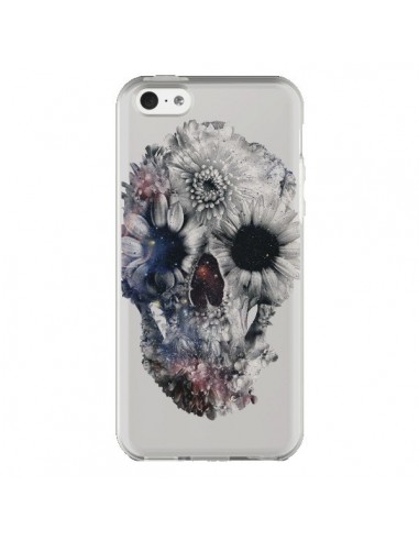Coque iPhone 5C Floral Skull Tête de Mort Transparente - Ali Gulec