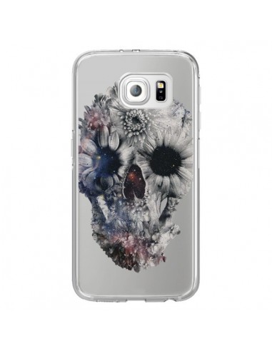 Coque Floral Skull Tête de Mort Transparente pour Samsung Galaxy S6 Edge - Ali Gulec