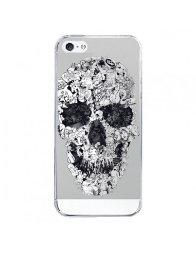 Coque iPhone 5/5S et SE Doodle Skull Dessin Tête de Mort Transparente - Ali Gulec