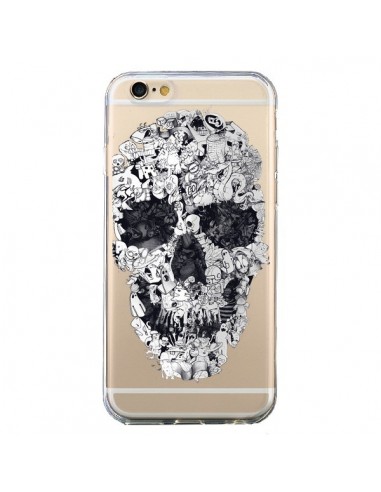 Coque iPhone 6 et 6S Doodle Skull Dessin Tête de Mort Transparente - Ali Gulec