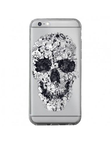Coque iPhone 6 Plus et 6S Plus Doodle Skull Dessin Tête de Mort Transparente - Ali Gulec