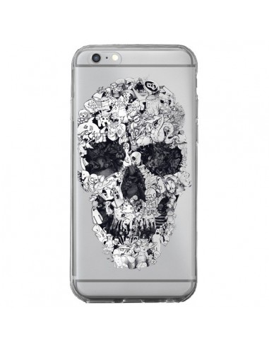 Coque iPhone 6 Plus et 6S Plus Doodle Skull Dessin Tête de Mort Transparente - Ali Gulec