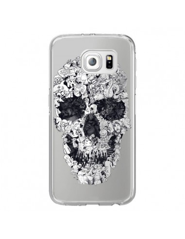 Coque Doodle Skull Dessin Tête de Mort Transparente pour Samsung Galaxy S6 Edge - Ali Gulec