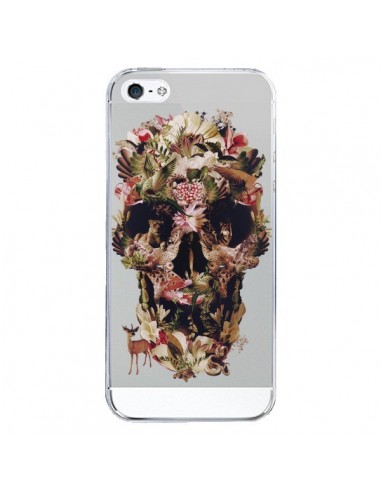 Coque iPhone 5/5S et SE Jungle Skull Tête de Mort Transparente - Ali Gulec