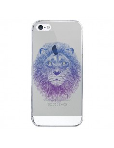 Coque iPhone 5/5S et SE Lion Animal Transparente - Rachel...