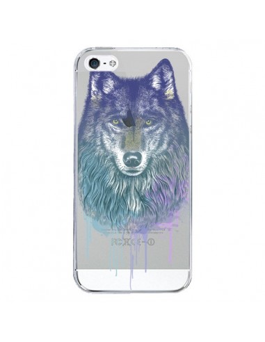 Coque iPhone 5/5S et SE Loup Wolf Animal Transparente - Rachel Caldwell