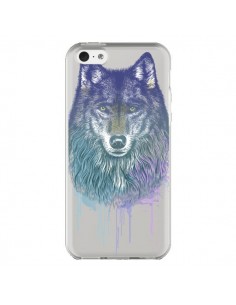 Coque iPhone 5C Loup Wolf Animal Transparente - Rachel...