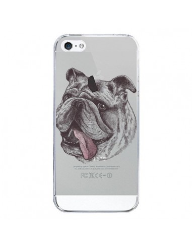 Coque iPhone 5/5S et SE Chien Bulldog Dog Transparente - Rachel Caldwell