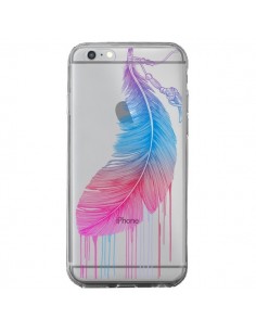 Coque iPhone 6 Plus et 6S Plus Plume Feather Arc en Ciel...