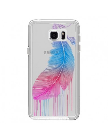 Coque Plume Feather Arc en Ciel Transparente pour Samsung Galaxy Note 5 - Rachel Caldwell