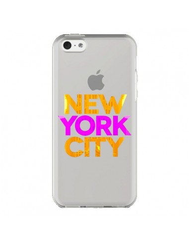 Coque iPhone 5C New York City NYC Orange Rose Transparente - Javier Martinez