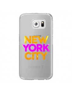 Coque New York City NYC Orange Rose Transparente pour...