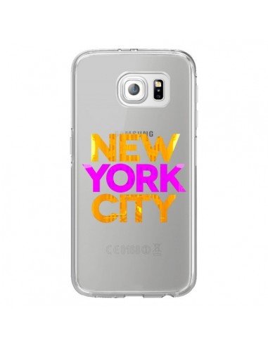 Coque New York City NYC Orange Rose Transparente pour Samsung Galaxy S6 Edge - Javier Martinez