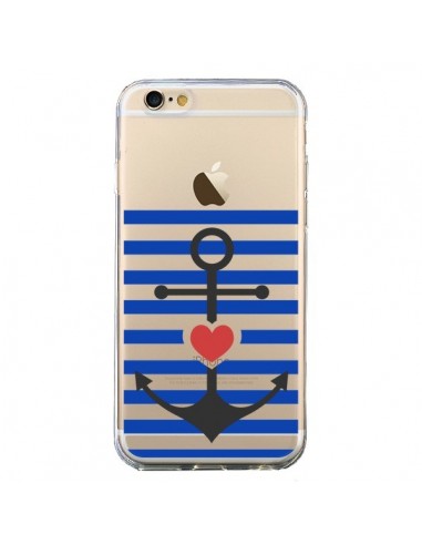 Coque iPhone 6 et 6S Mariniere Ancre Marin Coeur Transparente - Jonathan Perez