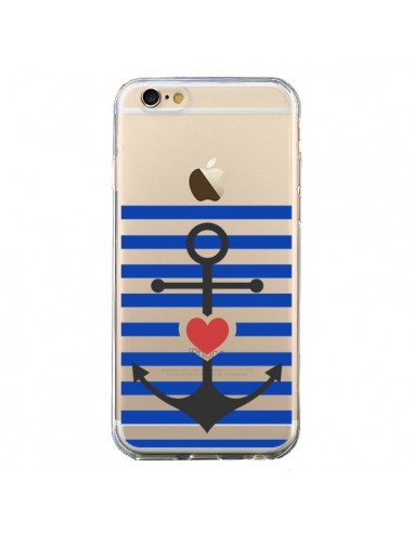 Coque iPhone 6 et 6S Mariniere Ancre Marin Coeur Transparente - Jonathan Perez