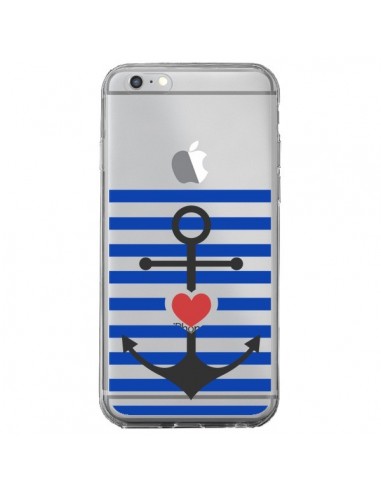 Coque iPhone 6 Plus et 6S Plus Mariniere Ancre Marin Coeur Transparente - Jonathan Perez
