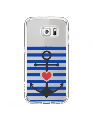 Coque Mariniere Ancre Marin Coeur Transparente pour Samsung Galaxy S6 - Jonathan Perez