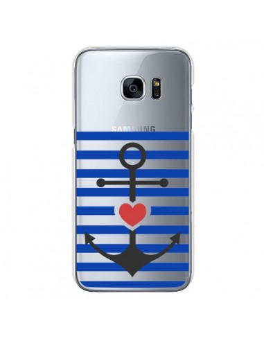 Coque Mariniere Ancre Marin Coeur Transparente pour Samsung Galaxy S7 - Jonathan Perez