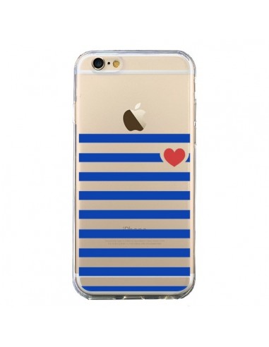 Coque iPhone 6 et 6S Mariniere Coeur Love Transparente - Jonathan Perez