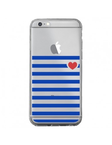 Coque iPhone 6 Plus et 6S Plus Mariniere Coeur Love Transparente - Jonathan Perez