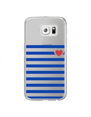 Coque Mariniere Coeur Love Transparente pour Samsung Galaxy S6 Edge - Jonathan Perez