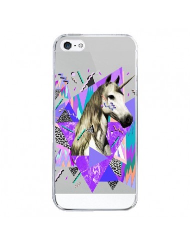 Coque iPhone 5/5S et SE Licorne Unicorn Azteque Transparente - Kris Tate