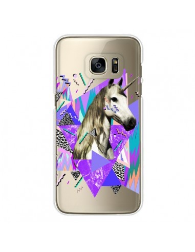 Coque Licorne Unicorn Azteque Transparente pour Samsung Galaxy S7 Edge - Kris Tate