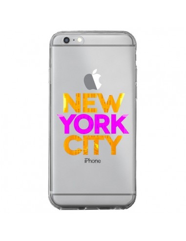 Coque iPhone 6 Plus et 6S Plus New York City NYC Orange Rose Transparente - Javier Martinez