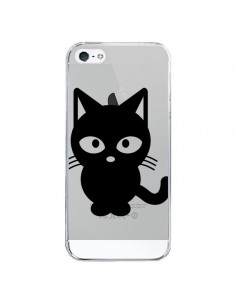 Coque iPhone 5/5S et SE Chat Noir Cat Transparente -...