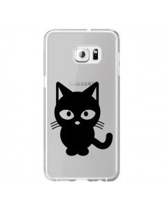 Coque Chat Noir Cat Transparente pour Samsung Galaxy S6...
