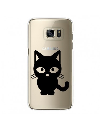 Coque Chat Noir Cat Transparente pour Samsung Galaxy S7 Edge - Yohan B.