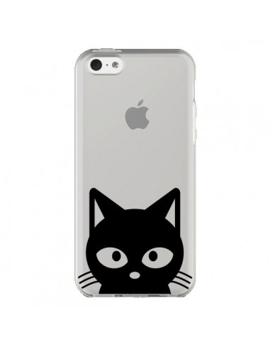 Coque iPhone 5C Tête Chat Noir Cat Transparente - Yohan B.