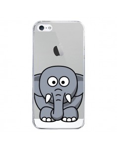 Coque iPhone 5/5S et SE Elephant Animal Transparente -...
