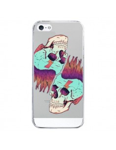 Coque iPhone 5/5S et SE Tête de Mort Crane Punk Double...
